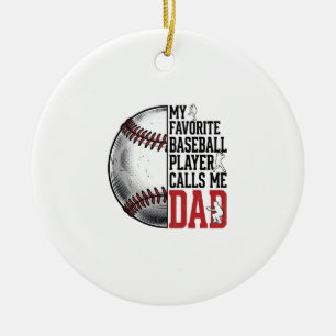 Baseball Dad Vintage Engraving Graphic T-Shirt_1 Ceramic Tree Decoration