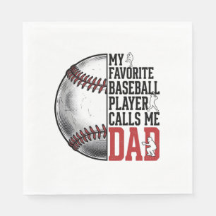 Baseball Dad Vintage Engraving Graphic T-Shirt_1 Napkin
