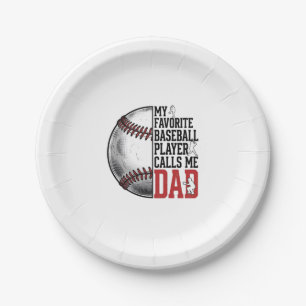 Baseball Dad Vintage Engraving Graphic T-Shirt_1 Paper Plate