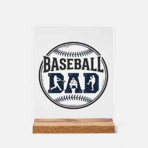 Baseball Dad Vintage Engraving Shirt Design_1 Acrylic Sign