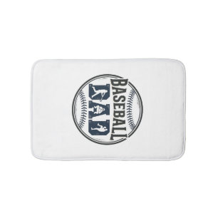 Baseball Dad Vintage Engraving Shirt Design_1 Bath Mat