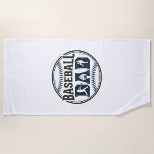 Baseball Dad Vintage Engraving Shirt Design_1 Beach Towel