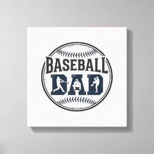 Baseball Dad Vintage Engraving Shirt Design_1 Canvas Print