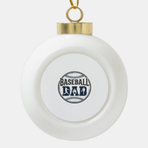Baseball Dad Vintage Engraving Shirt Design_1 Ceramic Ball Christmas Ornament