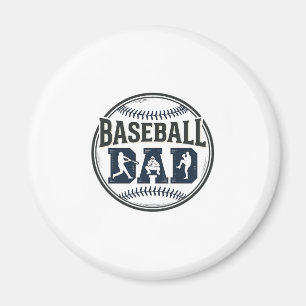 Baseball Dad Vintage Engraving Shirt Design_1 Magnet