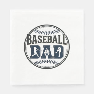 Baseball Dad Vintage Engraving Shirt Design_1 Napkin