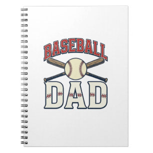 Baseball Dad Vintage Engraving Shirt Design_1 Notebook