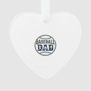 Baseball Dad Vintage Engraving Shirt Design_1 Ornament