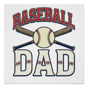 Baseball Dad Vintage Engraving Shirt Design_1 Poster