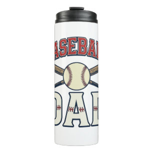 Baseball Dad Vintage Engraving Shirt Design_1 Thermal Tumbler