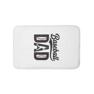 Baseball Dad Vintage Engraving T-Shirt Design_1 Bath Mat