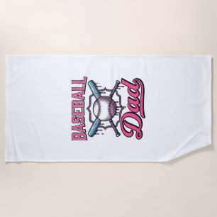 Baseball Dad Vintage Engraving T-Shirt Design (2)_ Beach Towel