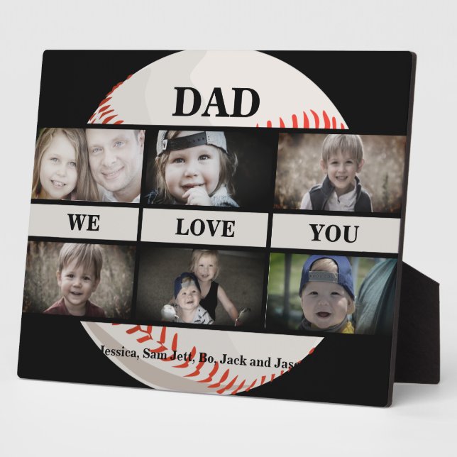 Baseball Dad We love You Photo  Collage Plaque (Side)