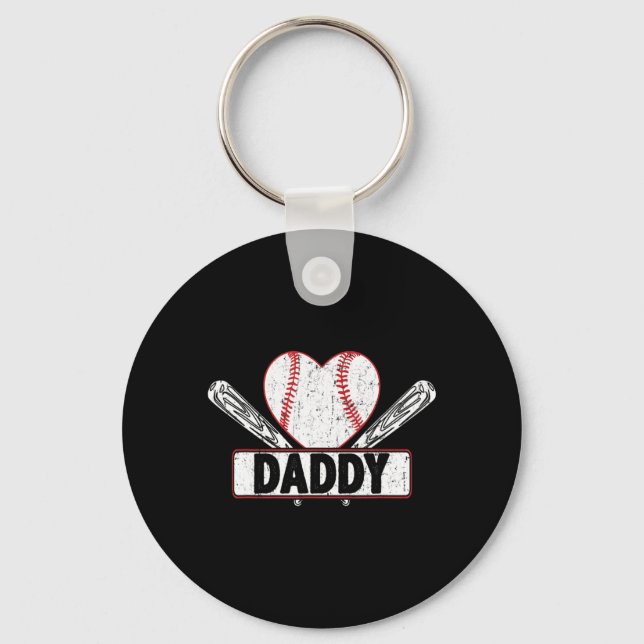 Baseball Daddy Matching Family Softball Baseball L Key Ring (Front)