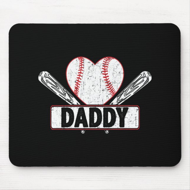 Baseball Daddy Matching Family Softball Baseball L Mouse Pad (Front)