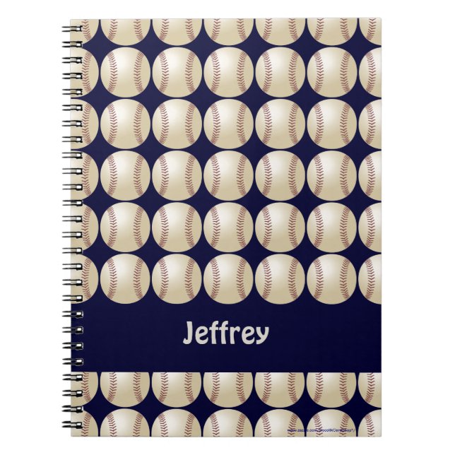 Baseball Dark Blue Personalised Notebook (Front)