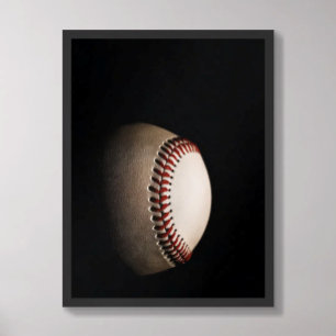 Baseball Dark Textured Minimalist Photo Poster