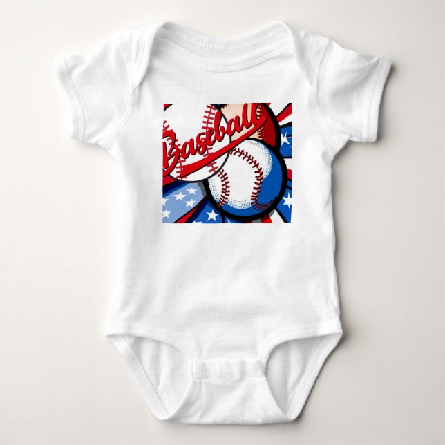 Baseball Days Baby Bodysuit (Front)
