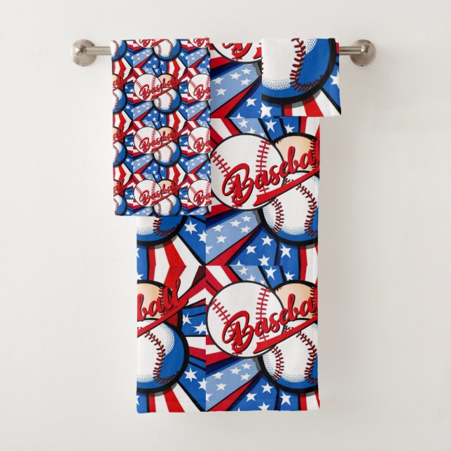 Baseball Days Bath Towel Set (Insitu)
