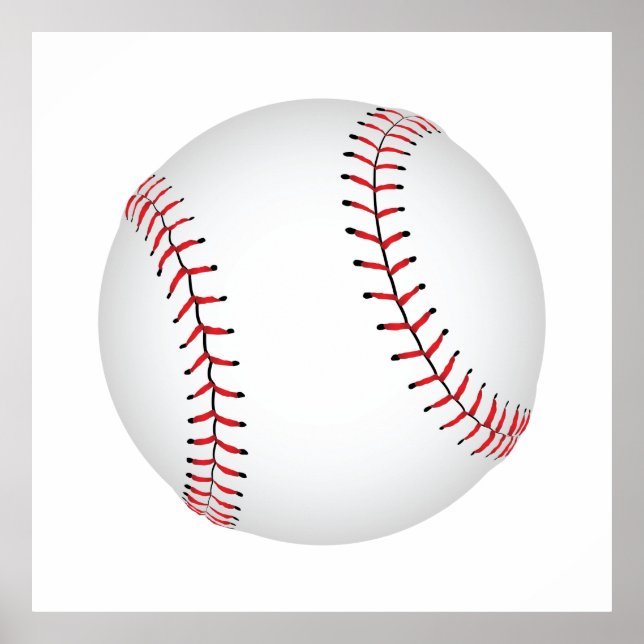 Baseball Design Baseball with Custom BG Color Poster (Front)