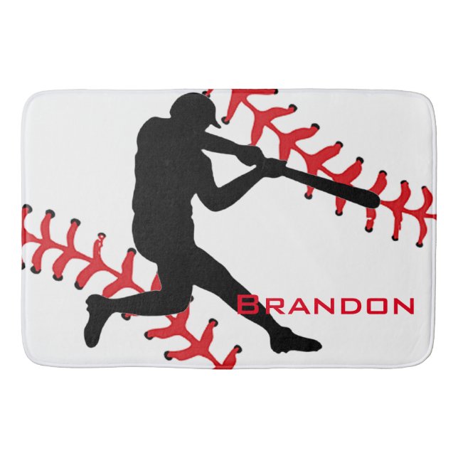 Baseball Design Bath Mat (Front)