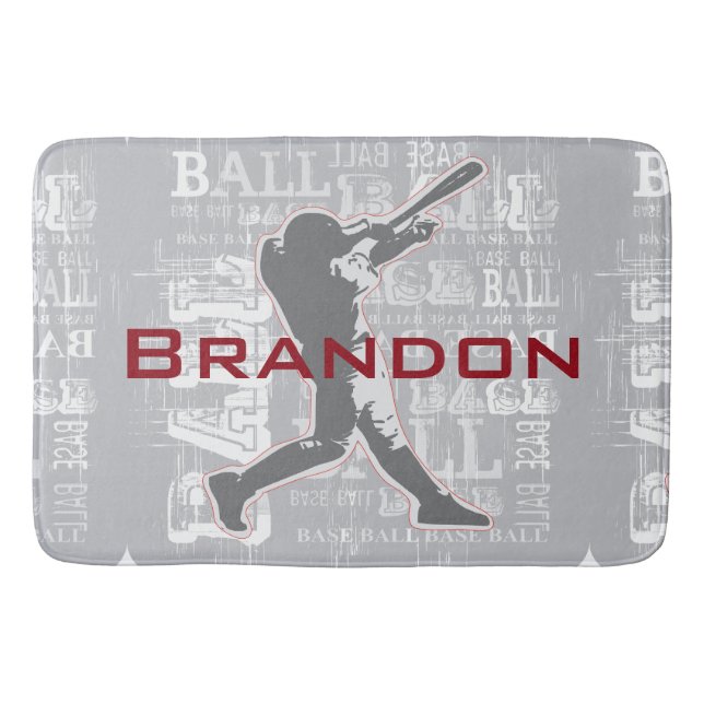 Baseball Design Bath Mat (Front)