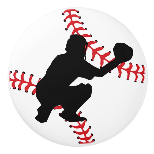 Baseball Design Drawer Pull, Cabinet Knob (Front)