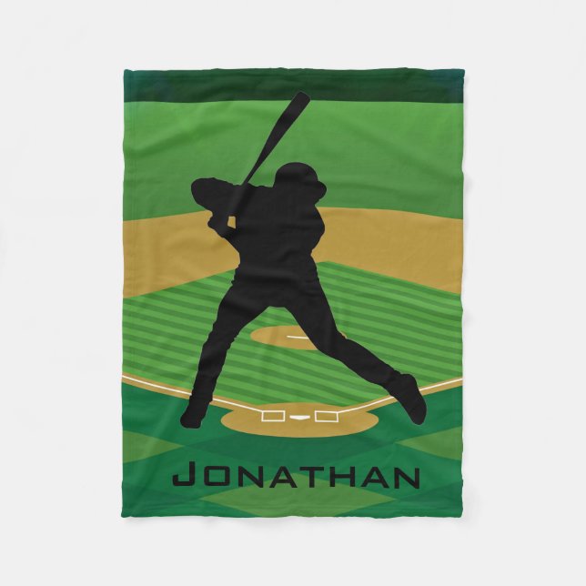 Baseball Design Fleece Blanket (Front)