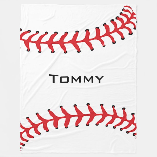 Baseball Design Fleece Blanket (Front)