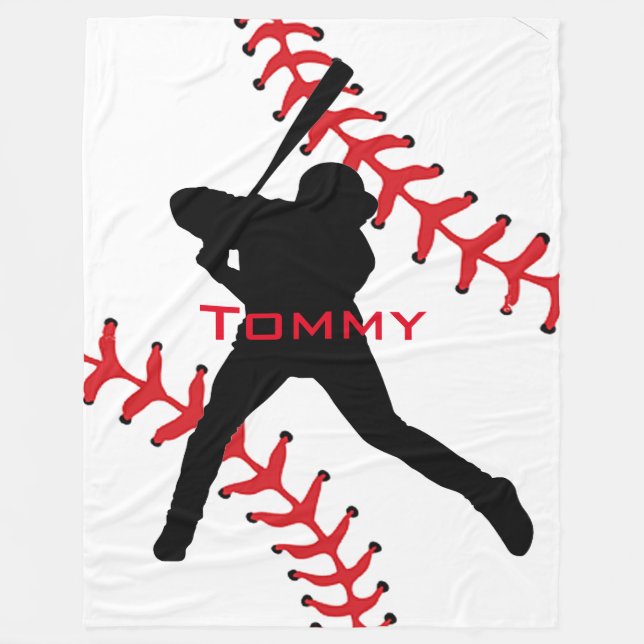 Baseball Design Fleece Blanket (Front)