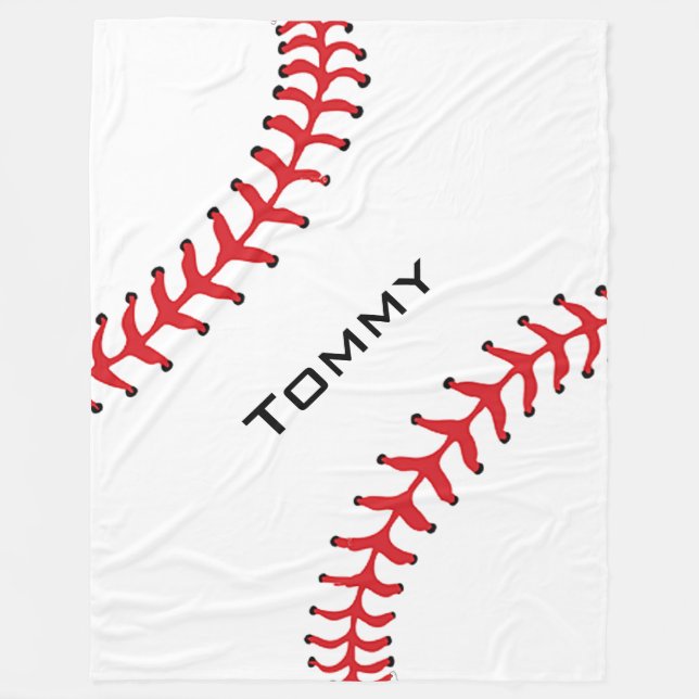 Baseball Design Fleece Blanket (Front)