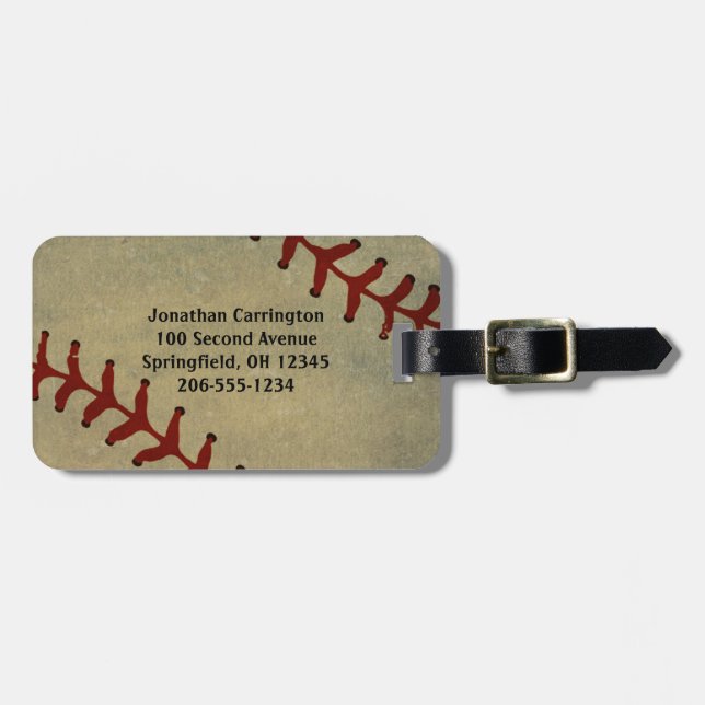 Baseball Design Luggage Tags (Front Horizontal)