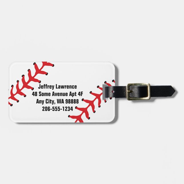 Baseball Design Luggage Tags (Front Horizontal)