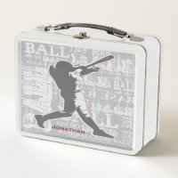 Baseball Design Metal Lunchbox