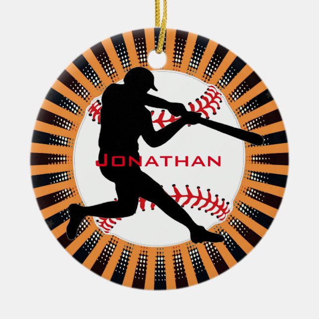 Baseball Design Ornament (Front)