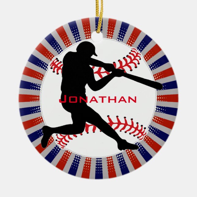 Baseball Design Ornament (Front)