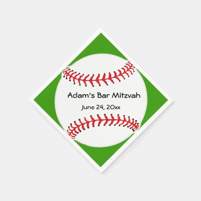 Baseball Design Paper Napkins (Corner)