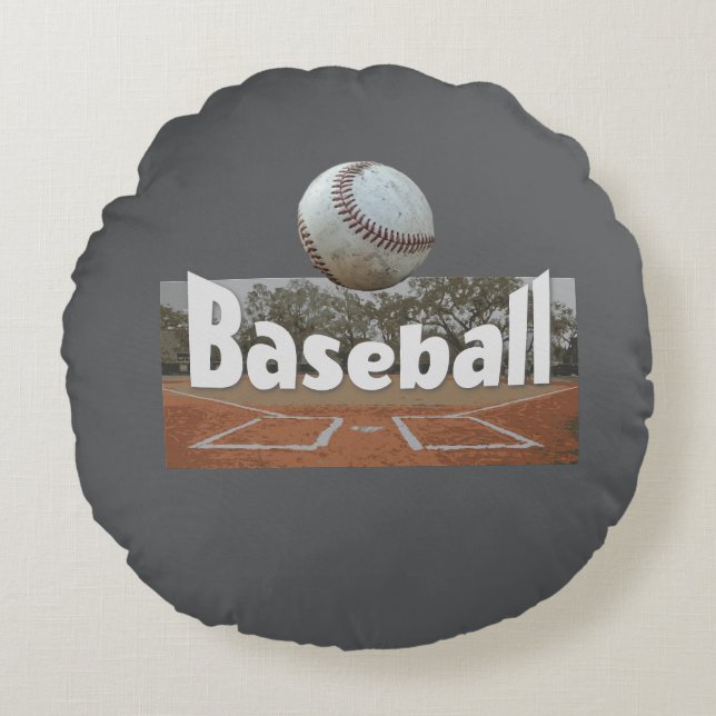 Baseball design  round cushion (Front)