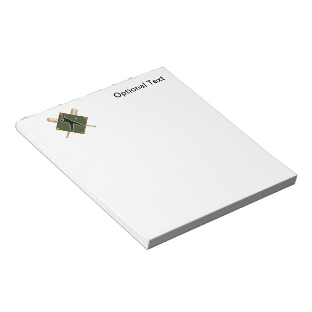Baseball Diamond Batter 1 Notepad (Angled)