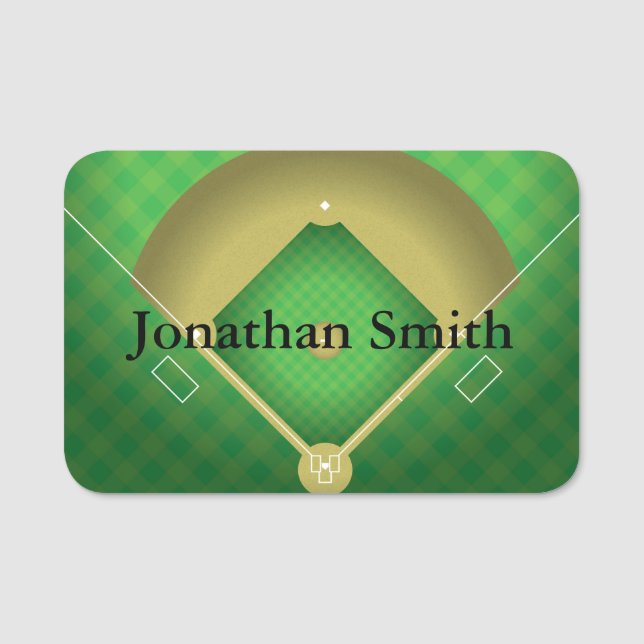 Baseball Diamond Design Name Tag (Front)