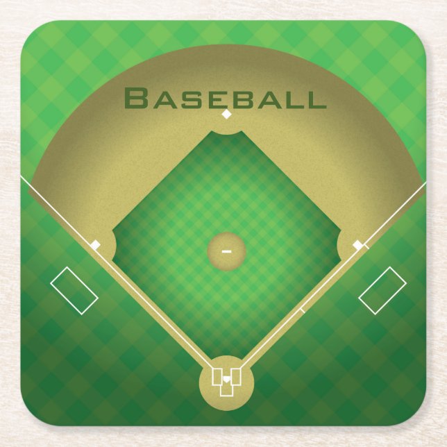 Baseball Diamond Design Paper Coaster (Front)