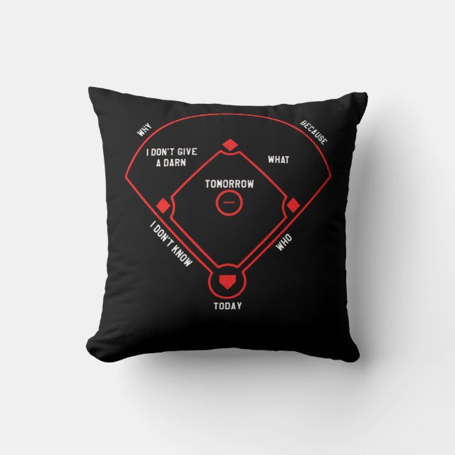 Baseball Diamond Fielding Chart Positions Names Cushion (Front)