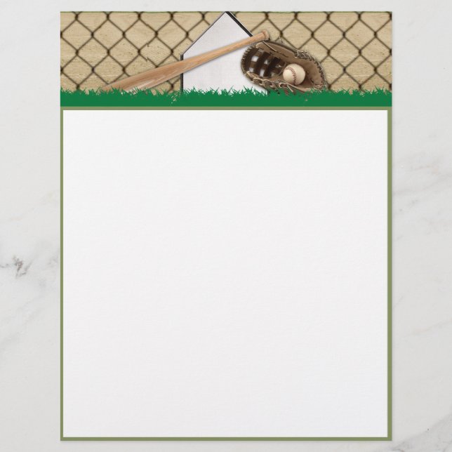 Baseball Diamond on Green Field Letterhead (Front)