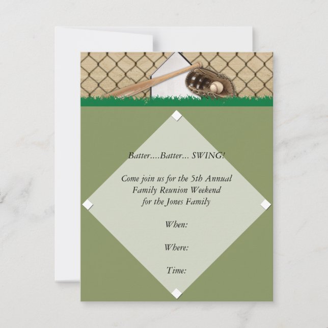 Baseball Diamond Party Invitation (Front)