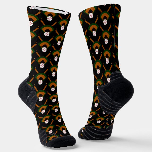 Baseball Diamond Pattern Socks (Angled)