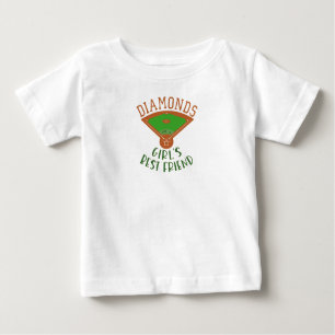 Baseball - Diamonds are a Girl's Best Friend Baby T-Shirt