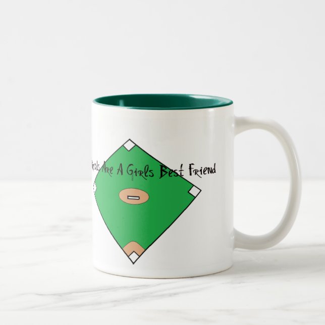 Baseball Diamonds Are A Girls Best Friend Two-Tone Coffee Mug (Right)