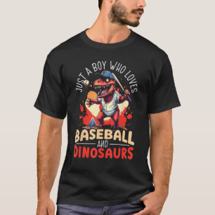 Baseball Dinsoaur Sport  Baseball Player Dino Foss T-Shirt
