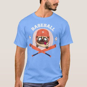 Baseball Dog Junior Pug Bomb Corked Bat T-Shirt