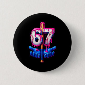 Baseball Drip 6 7 Number 67 Six Seven Meme Mens Bo Cm Round Badge